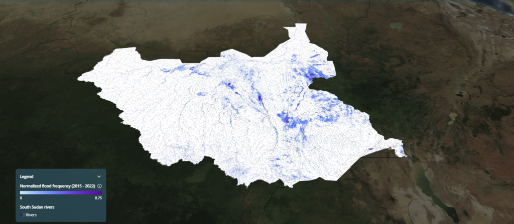 South Sudan flood frequency map
