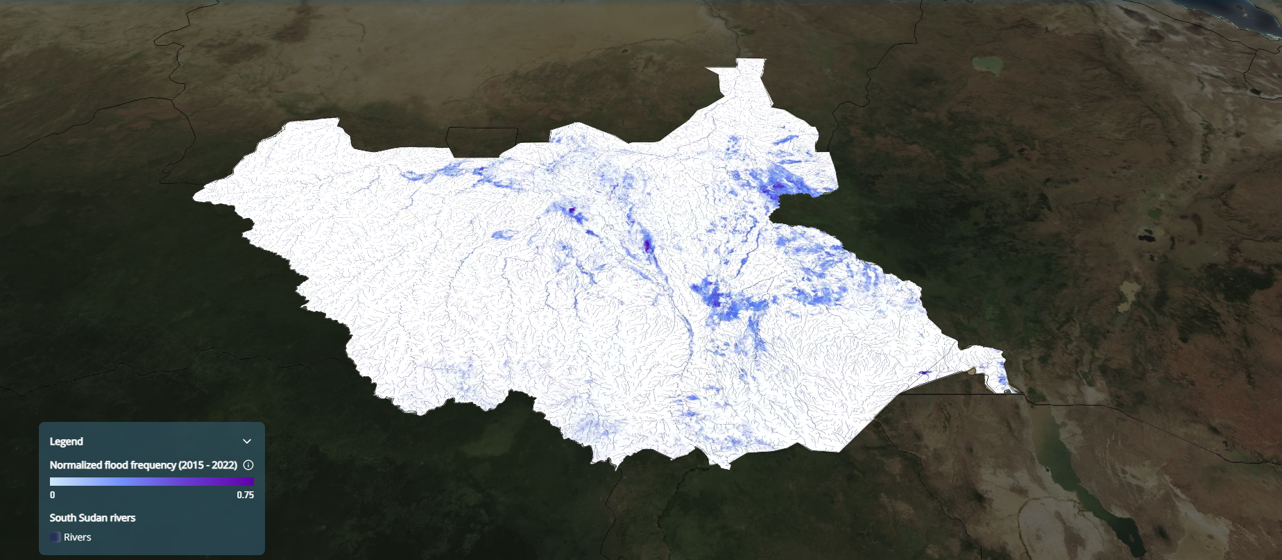 South Sudan flood frequency map